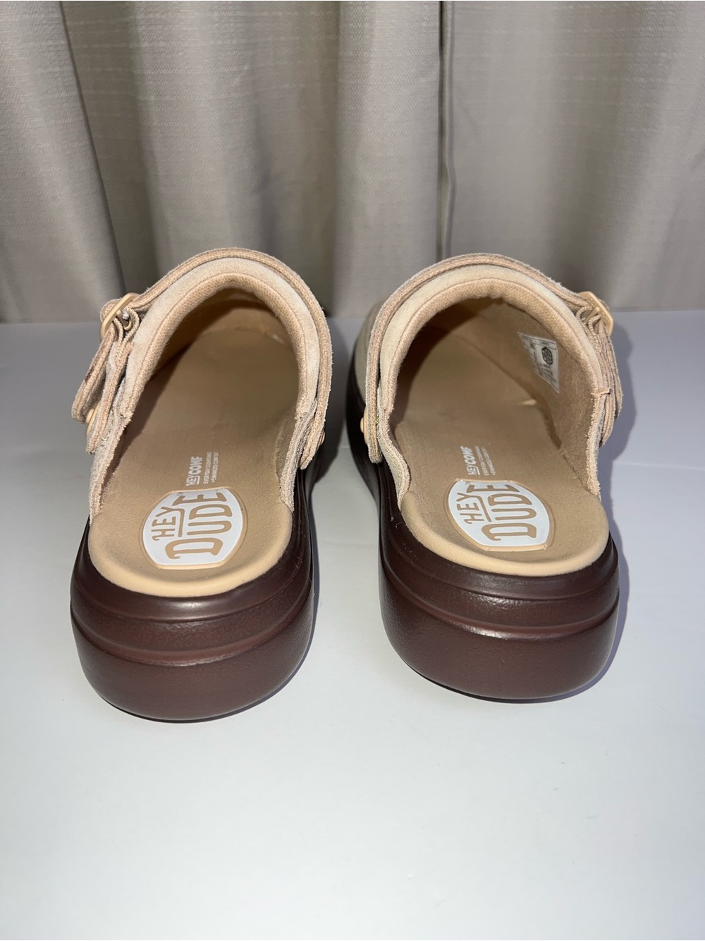HEY DUDE Suede Austin Lift Clogs-NWOB - Picture 12 of 15